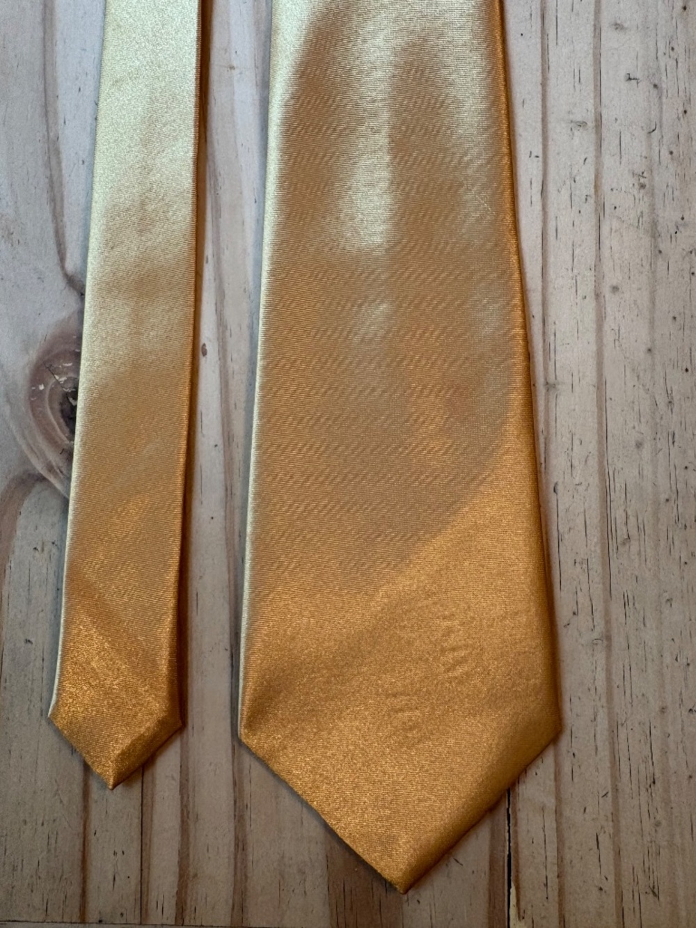 Vintage Sandini Gold Satin Necktie